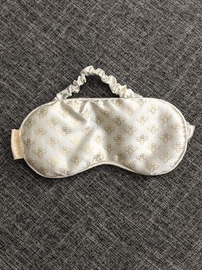 Silk Eye Mask in Champagne with Gold Bee Print